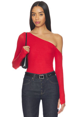 Michael Lauren - Magdaleno Asymmetrical Fitted Cold Shoulder Top