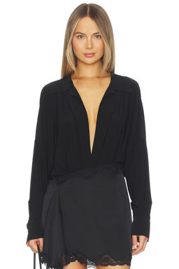 Norma Kamali - Super Oversized Boyfriend Nk Shirt Bodysuit