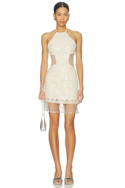 Patbo - Crochet Bloom Halterneck Mini Dress