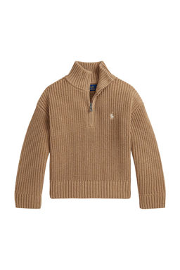 POLO RALPH LAUREN - Long Sleeve Half-Zip Mock Neck Sweater