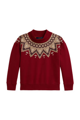 POLO RALPH LAUREN - Long Sleeve Lightweight Fleece Mockneck Bubble Sweatshirt