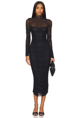 Ser.O.Ya - Trina Mesh Ruched Midi Dress