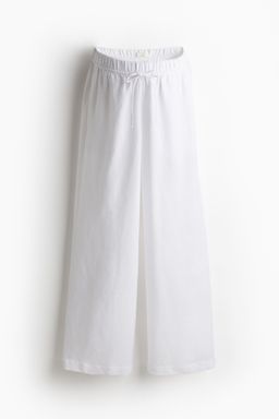 H&M - Women White Mama Before & After Linen-Blend Trousers