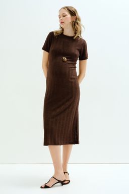 H&M - Women Brown Mama Ribbed Dress