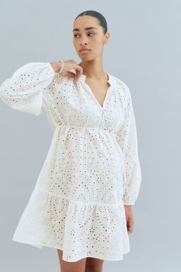 H&M - Women White Mama Broderie Anglaise Dress