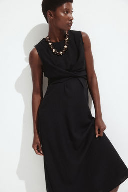 H&M - Women Black Mama Tie-Back Nursing Dress
