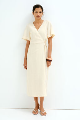 H&M - Women Beige Mama Nursing Wrap Dress