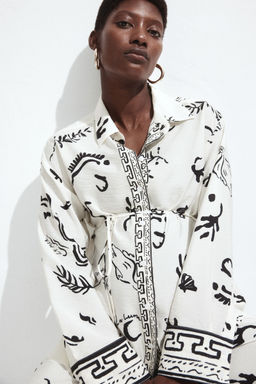 H&M - Women White Mama Before & After Tie-Belt Shirt