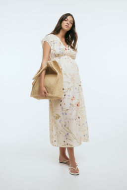 H&M - Women Beige Mama V-Neck Dress
