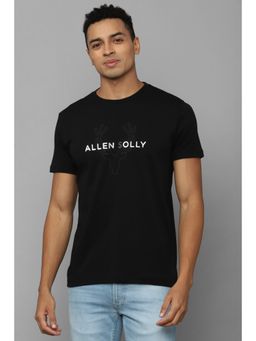 Allen Solly - Men Black Solid Crew Neck T-shirt