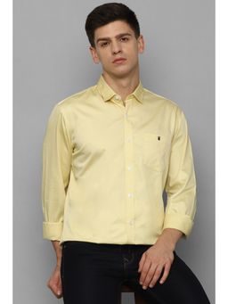 Louis Philippe - Men Yellow Slim Fit Solid Full Sleeves Casual Shirt