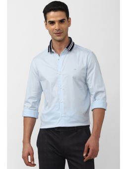 Peter England - Men Light Blue Super Slim Fit Formal Full Sleeves Formal Shirt