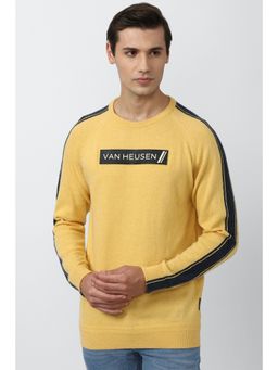 Van Heusen - Men Yellow Printed Crew Neck Sweater