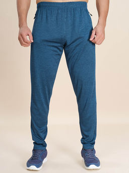Technosport - Teal Self Design Slim Fit Trackpant