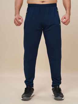 Technosport - Navy Blue Solid Slim Fit Trackpant