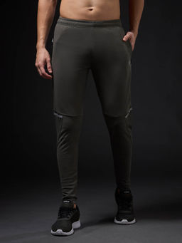 Technosport - Olive Solid Slim Fit Trackpant