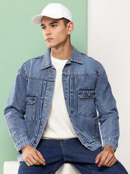 Voxati - Blue Men's Washed Denim Jacket