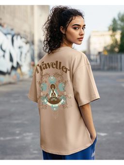 Bewakoof - Women Ginger Root Brown Traveller Graphic Printed Oversized T-Shirt