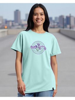 Bewakoof - Women Bird Egg Green Soft Era Graphic Printed Boyfriend T-Shirt