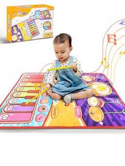 Wembley - 2-in-1 Musical Piano & Drum Mat for Kids | Playmat with 8 Instrument Sounds