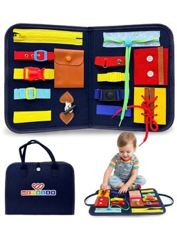 Wembley - Navy Busy Book for Toddlers,Portable Learning Toy with Carry Belt