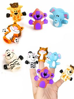 Wembley - Jungle Animal Finger Puppets for Kids | 5 Pcs Soft Squishy Mini Toys