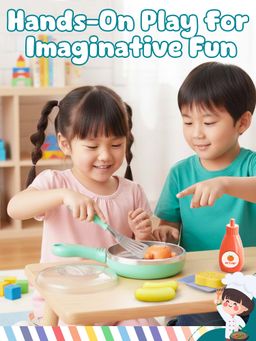 Wembley - Mini Chef’s Corner Electric Pan Toy Set | Pretend Cooking Kitchen Set with Light