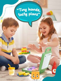 Wembley - Mini Chef’s Corner Waffle Maker Toy Set | Pretend Cooking Set with Light
