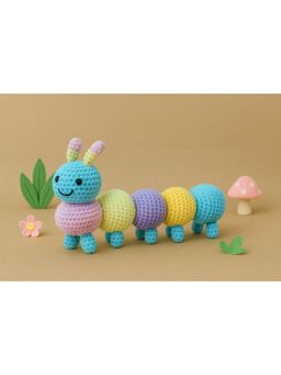 FUNKRAFTS - Handmade Crochet Cate the Caterpillar Stuffed Toy for Infants