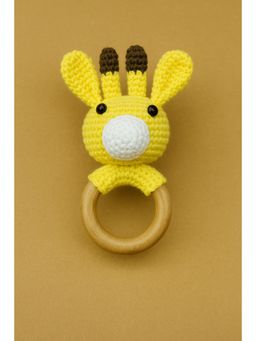 FUNKRAFTS - Handmade Crochet Giggles Giraffe Rattle Toy for Infants