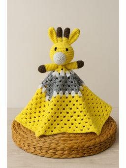 FUNKRAFTS - Handmade Crochet Giggles Giraffe Safety Blanket for Babies