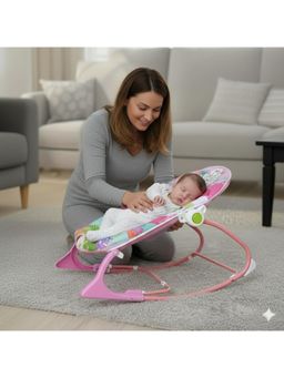 Safe-O-Kid - Acoustic Baby Rocker Cum Bouncer Multi-Position, Vibrations-Multi-Color