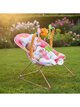 Safe-O-Kid - Harmony Baby Rocker Vibrations, Safety Harness and Musical Toy-Mulit-Color