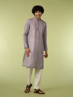 Diwas by Manyavar - Purple Printed Regular Kurta
