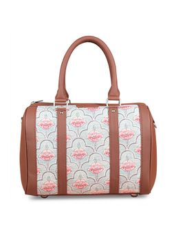 Zouk - Women's Printed Vegan Leather Handmade Blue Handbag