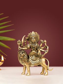 DecorTwist - Brass Goddess Durga Superfine Idol-Statue