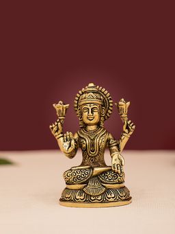 DecorTwist - Brass Handcrafted Goddess Lakshmi Idol-Statue