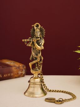 DecorTwist - Brass Lord Krishna Hanging Bell