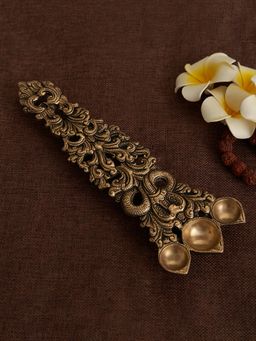 DecorTwist - Big Snake Design Hand-Etched Ghee-Pooja Hawan Spoon-Diya