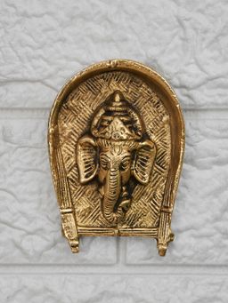 DecorTwist - Brass Ganesh Face Wall Hanging