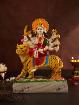 DecorTwist - Sherawali Goddess Maa Durga Devi Statue In Marble Dust