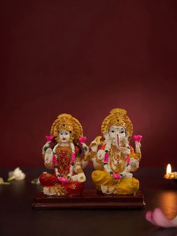 DecorTwist - Lord Ganesha And Lakshmi Idol In Resin For Home & Office