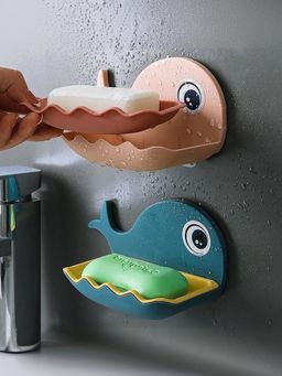 Kuber Industries - Soap Stand Magic Stickers Wall Mounted Hooks (Pack of 2 Pcs) (Plastic)
