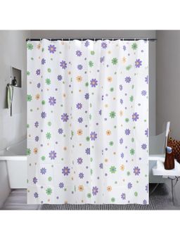 Kuber Industries - Soft Texture Bath Curtain Natural Drape Waterproof Shower Curtain 6 Feet White