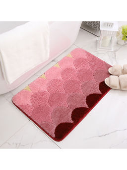 Kuber Industries - Soft Bathroom Mat Anti-Slip Mat For Bathroom Floor Semicircle Design (Pink)