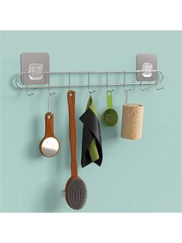 Kuber Industries - Wall Hanger Organizer Stainless Steel Silver