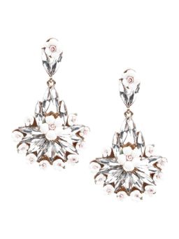 Odette - Women Delicate White Metal Earrings