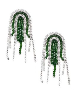 Odette - Women White and Green Dangler Earrings