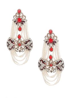 Odette - Women Kundan Studded Minakari Dangle Earrings