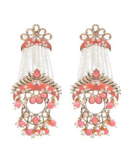 Odette - Women Kundan Studded Minakari Dangle Earrings